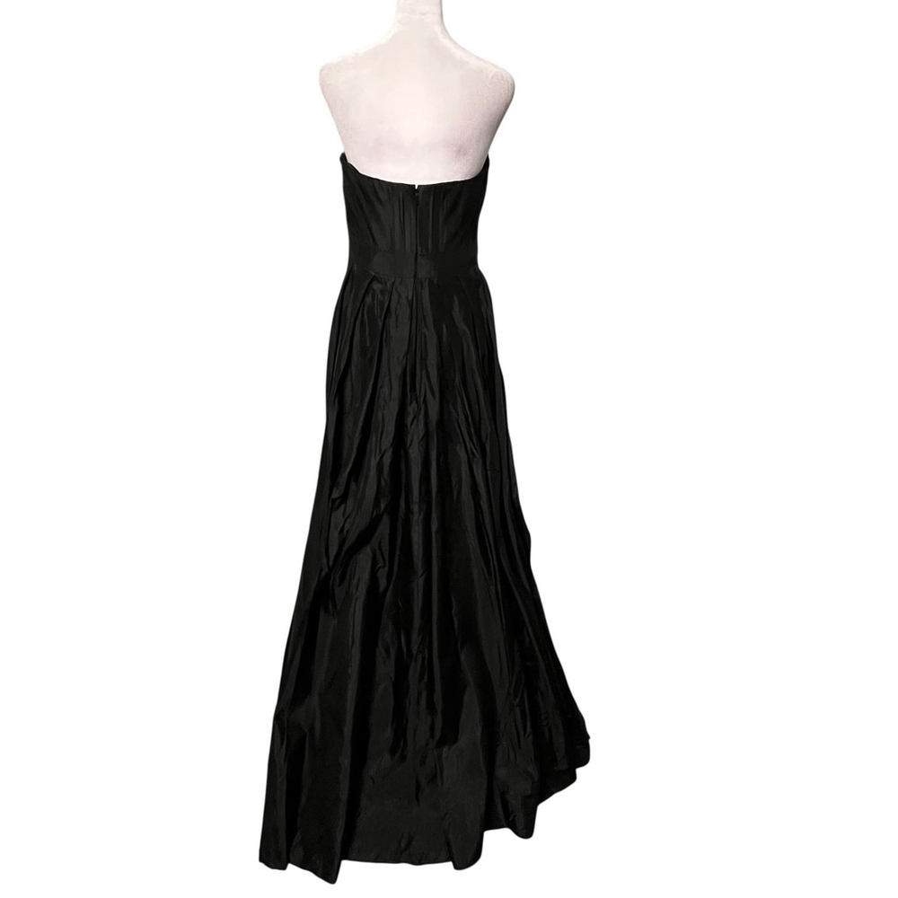 Jovani Black Taffetta Structured Strapless Gown Dress Size 8 - Picture 4 of 8